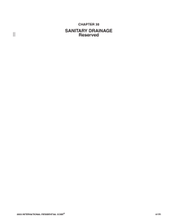 SANITARY DRAINAGE Reserved - International Code Council