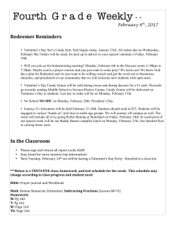 Fourth G rade Weekly 1 1 - Redeemer Baptist Elementary School