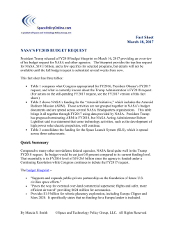 NASA`s FY2018 Budget Request