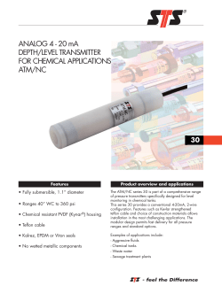 ANALOG 4 - 20 mA DEPTH/LEVEL TRANSMITTER FOR