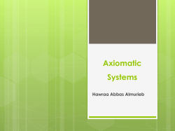 Axiomatic Systems