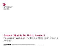 Grade 4: Module 2A: Unit 1: Lesson 7 Paragraph