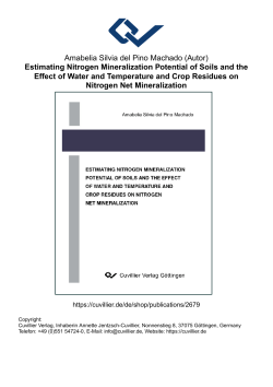 Estimating Nitrogen Mineralization Potential of Soils