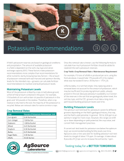 Potassium Recommendations - Cooperative Resources International