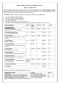 MBSC FEE SCHEDULE 2003/04