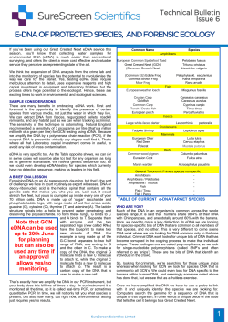 E-DNA OF PROTECTED SPECIES, AND FORENSIC ECOLOGY