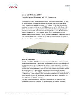 Cisco DCM Series D9901 Digital Content Manager