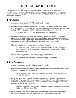 LITERATURE PAPER CHECKLIST