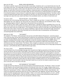 Mon June 10, 2013 MOON, VENUS AND MERCURY The moon is a