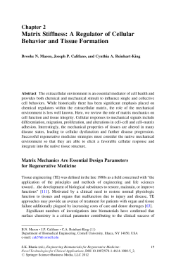 Matrix Stiffness: A Regulator of Cellular Behavior and Tissue