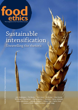 Sustainable intensif ication