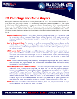 13 Red Flags for Home Buyers