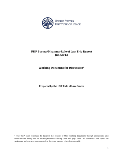 Burma/Myanmar Rule of Law Trip Report