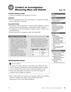 4.4 Conduct an Investigation: Measuring Mass and Volume, pp. 197