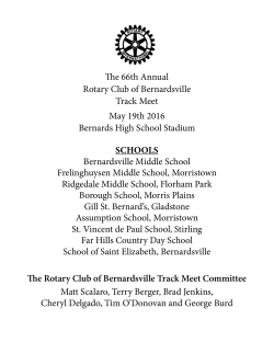 2016 Track Meet Program - Rotary Club of Bernardsville