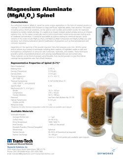 Magnesium Aluminate (MgAl O ) Spinel