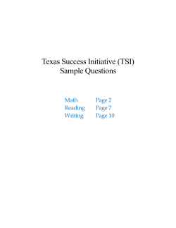 (TSI) Sample Questions