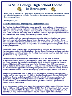 La Salle College High School Football: In Retrospect