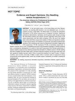 Evidence and expert opinions: Drying needling versus acupuncture