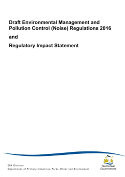 Draft Environmental Management and Pollution Control (Noise