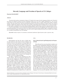 Slovenly Language and Freedom of Speech at US Colleges