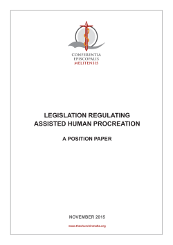 legislation regulating assisted human procreation a position paper