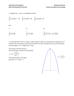 Spring 2012 - Penn Math - University of Pennsylvania