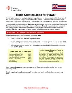 Trade Creates Jobs for Hawaii
