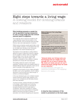Eight steps towards a living wage: A costing model