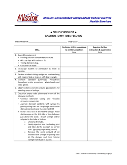 skills checklist gastrostomy tube feeding