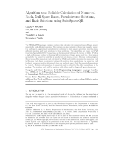 Algorithm xxx: Reliable Calculation of Numerical Rank, Null Space