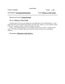 Lesson 39 &ndash; Distance vs Time Graphs