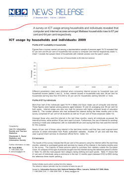 ICT usage by households and individuals: 2009