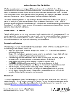 Academic Curriculum Vitae (CV) Guidelines Whether you are