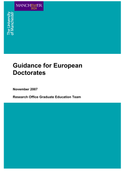 Guidance for European Doctorates