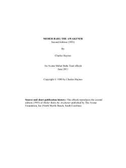 Meher Baba the Awakener - Avatar Meher Baba Trust