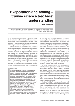 Evaporation and boiling – trainee science teachers` understanding