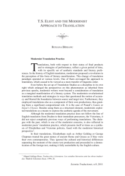 T.S. Eliot and the modernist approach to translation