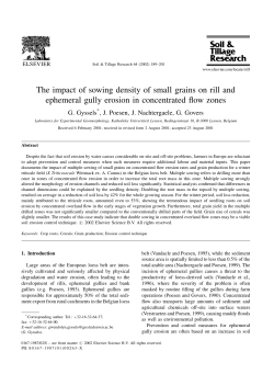 The impact of sowing density of small grains on rill and ephemeral