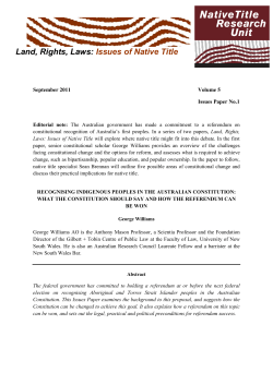 Land, Rights, Laws: Issues of Native Title