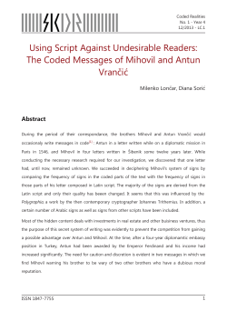 The Coded Messages of Mihovil and Antun Vrančić