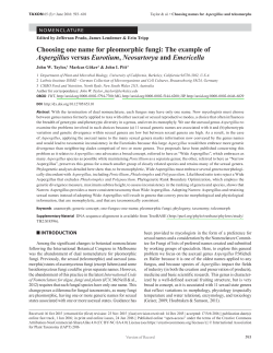 Choosing one name for pleomorphic fungi: The example of