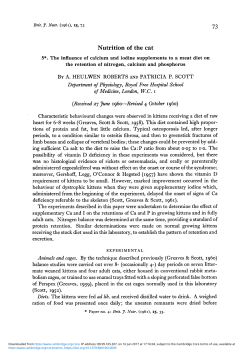 Nutrition of the cat - Cambridge University Press