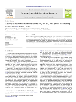 A survey of deterministic models for the EOQ and EPQ with partial