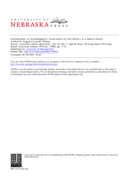 Grandmother to Granddaughter: Generations of Oral History in a
