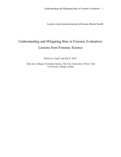 Understanding and Mitigating Bias in Forensic Evaluation: Lessons