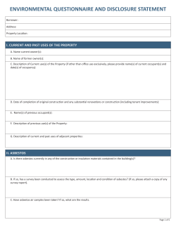 Environmental Questionnaire - Missoula Federal Credit Union