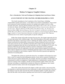 Motions to Suppress Tangible Evidence