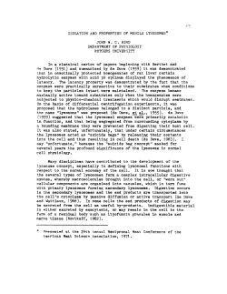 Isolation And The Properties Of Muscle Lysosomes