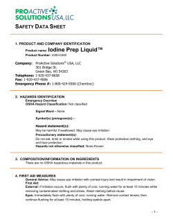 Iodine Teat Wipe SDS